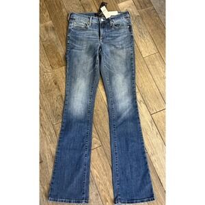 Banana Republic Slim Boot Jeans Womens 26/2 Blue Medium Wash Mid Rise‎ Stretch